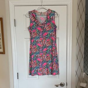 Lulu-B Tropical Print Sleeveless Dress - Sz S